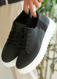 Men's Zephyr Eclipse black and white casual sneaker by Apollo Moda, fifth angle
