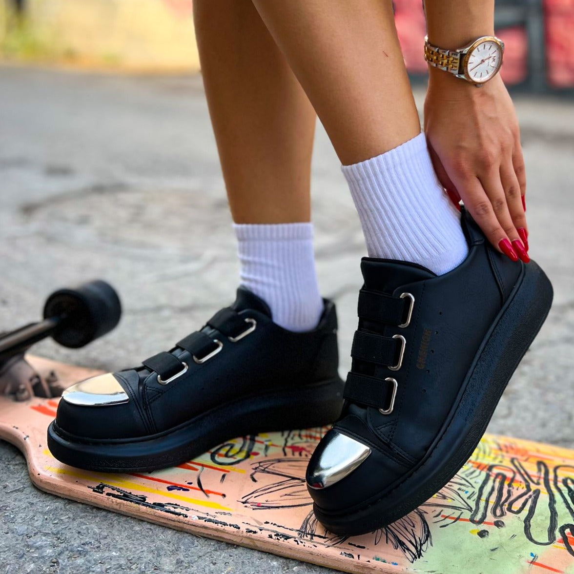 Women's Luiz X Midnight Majesty slip-on sneaker in black by Apollo Moda, view 5