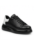 Black sneaker with white heel on a white background