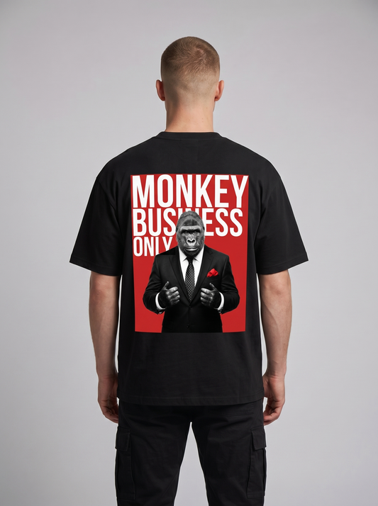 'Monkey Business Only' Oversized Graphic Tee