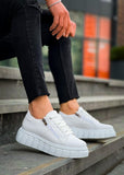 Men's Altair Blanco all-white chunky sole sneaker by Apollo Moda, fifth angle