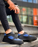Artemis Azure black and blue casual sneaker by Apollo Moda, sixth angle