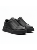 Izmir X-2 slip-on sneaker in black by Apollo Moda, view 3