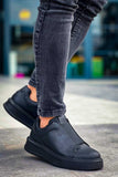 Izmir X-2 slip-on sneaker in black by Apollo Moda, view 5