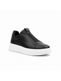 Izmir X-4 slip-on sneaker in black by Apollo Moda, view 3