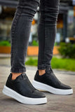 Izmir X-4 slip-on sneaker in black by Apollo Moda, view 6