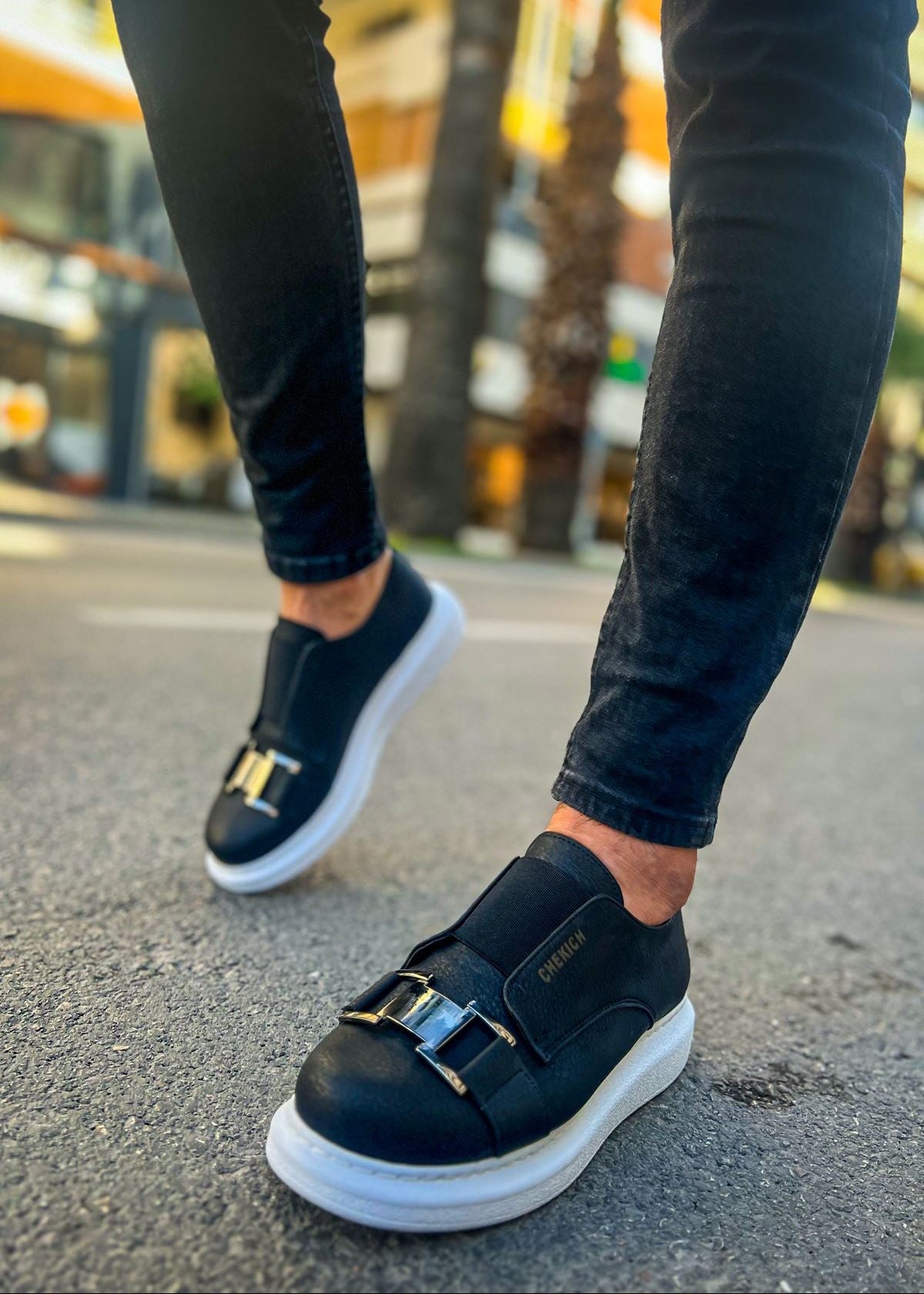 Miami Monochrome Marvel casual sneaker in black by Apollo Moda, view 6