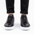 Pluto Noir black and red leather casual sneaker by Apollo Moda, fifth angle