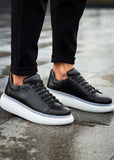 Stark Midnight Contrast Collection casual sneaker in black by Apollo Moda, view 2