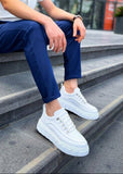 Men's Vega Blanco all-white casual sneaker by Apollo Moda, fifth angle