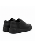 Apollo Moda men's Zephyr Noir black sneaker with ridged sole, fourth angle